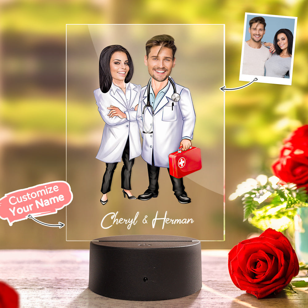 Custom Name and Photo LED Night Light Personalized Acrylic Lamp Seven Colors