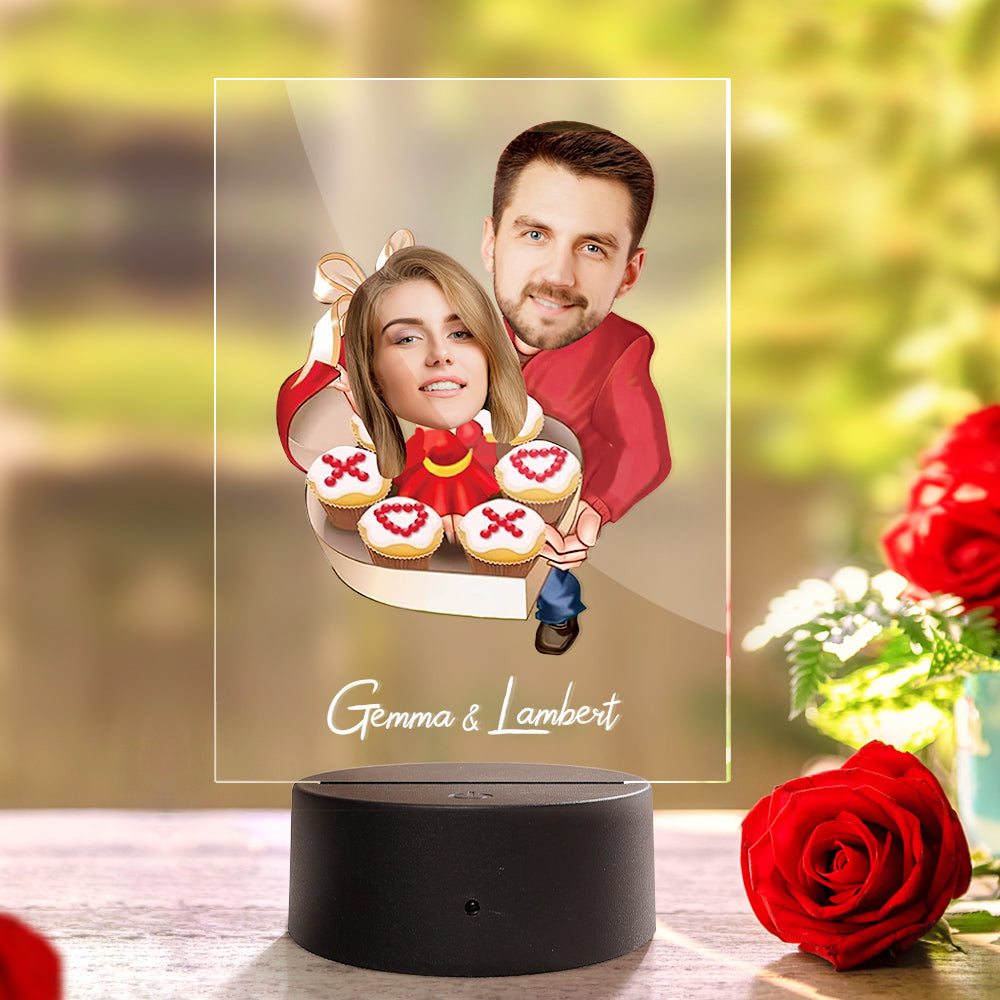 Personalized Acrylic Lamp Custom Name and Photo Seven Colors Funny Gift for Her