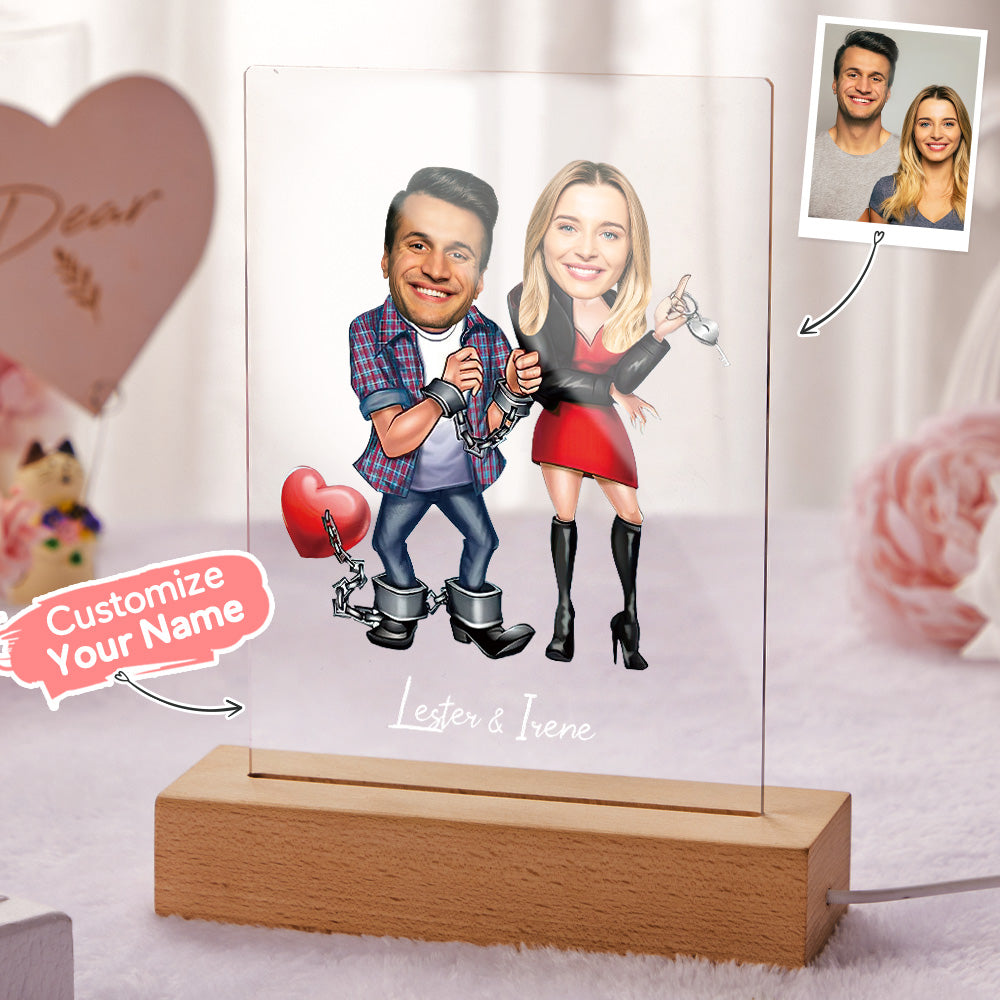 Personalized Acrylic Lamp Custom Name and Photo Night Light Seven Colors
