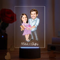 Custom Acrylic Lamp Personalized Name and Photo Wodden Frame Night Light