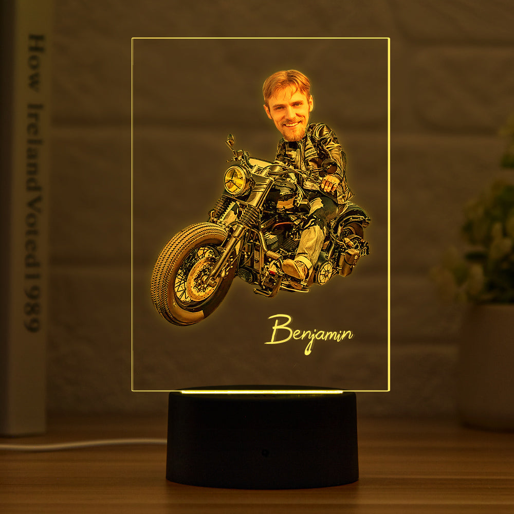 Personalized Name and Photo Acrylic Led Lamp Seven Colors Funny Gift for Him