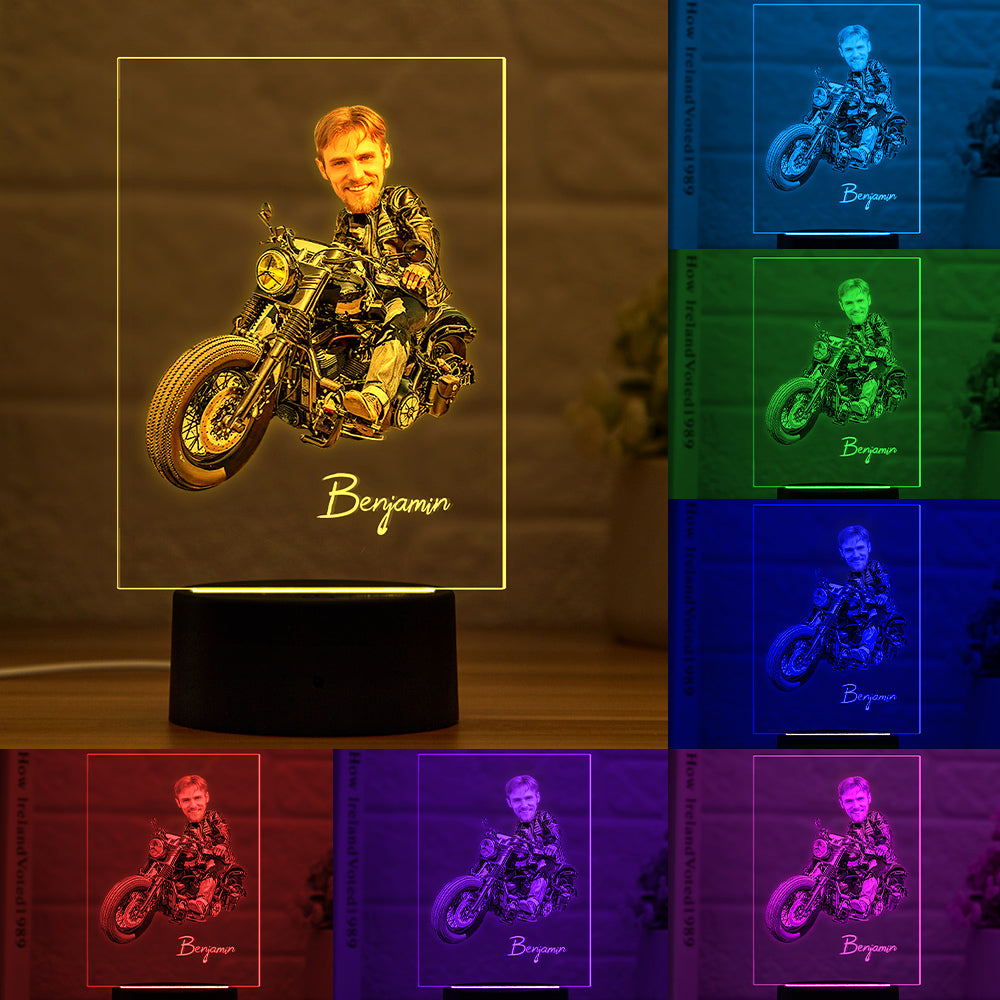 Personalized Name and Photo Acrylic Led Lamp Seven Colors Funny Gift for Him