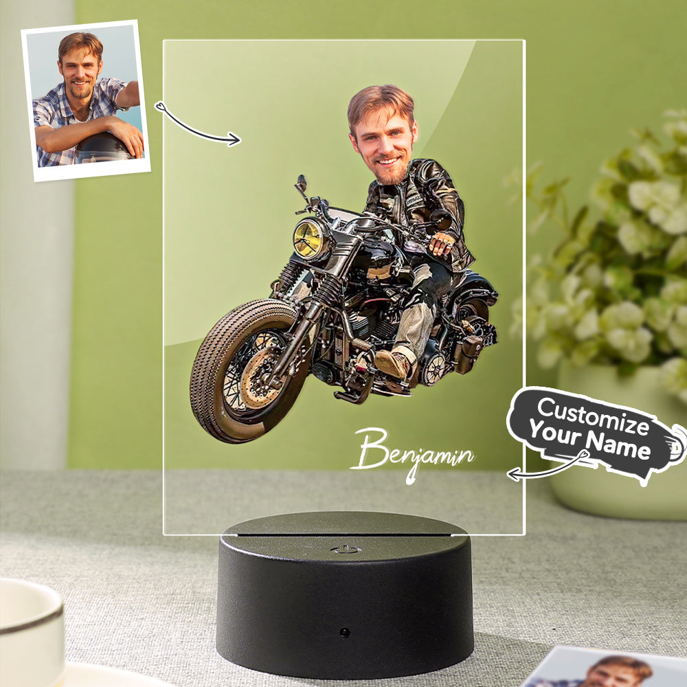 Personalized Name and Photo Acrylic Led Lamp Seven Colors Funny Gift for Him