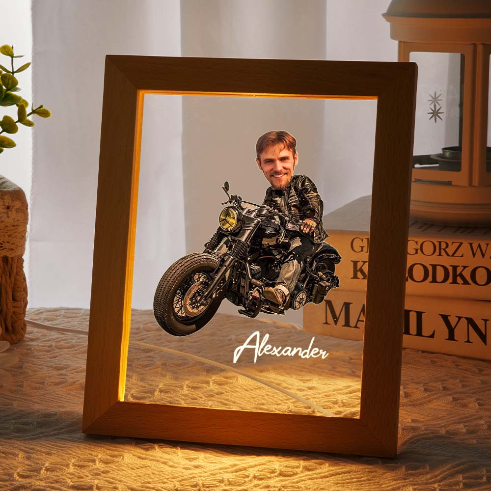 Personalized Name and Photo Acrylic Led Lamp Seven Colors Funny Gift for Him