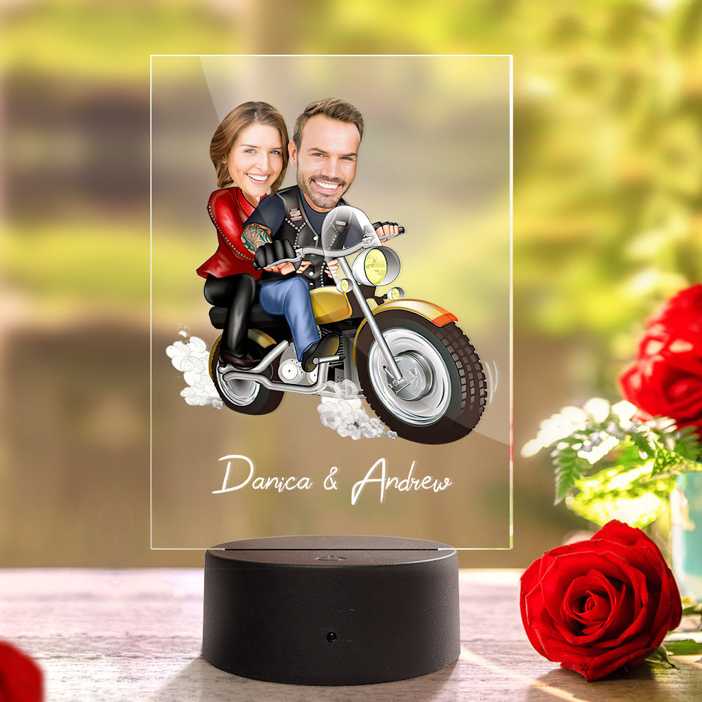 Personalized Couple Photo and Name Acrylic Led Lamp Seven Colors