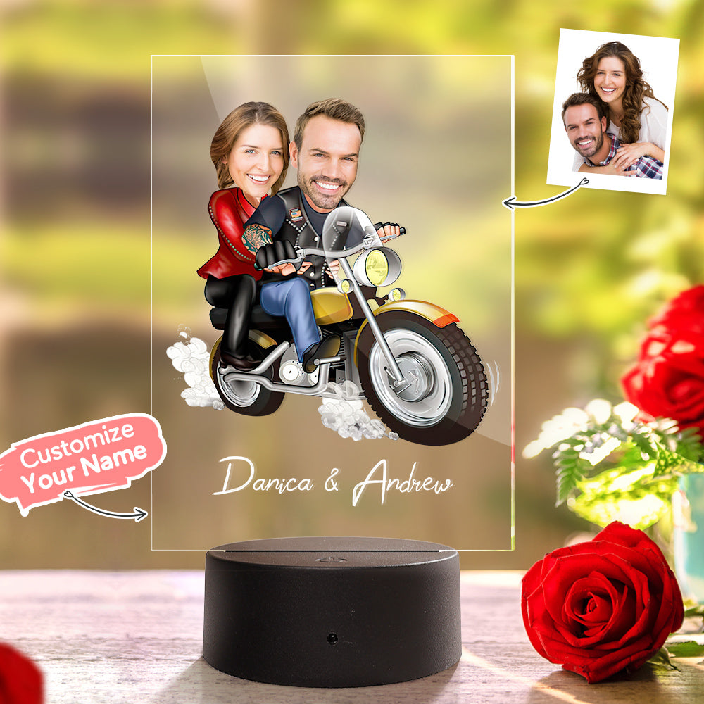 Personalized Couple Photo and Name Acrylic Led Lamp Seven Colors