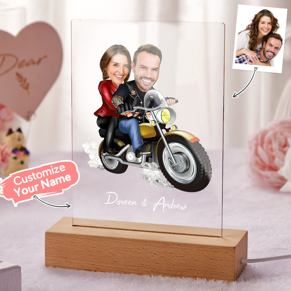 Personalized Couple Photo and Name Acrylic Led Lamp Seven Colors