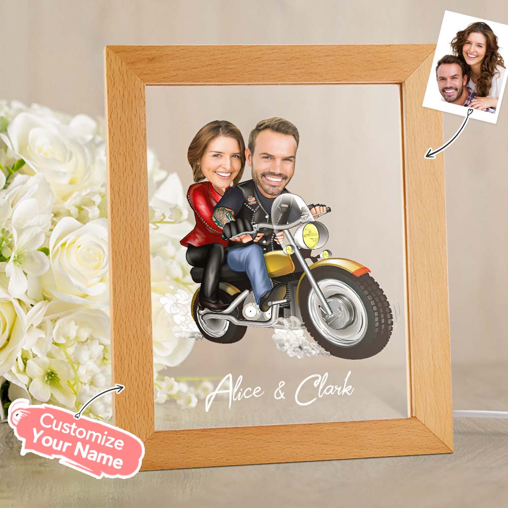 Personalized Couple Photo and Name Acrylic Led Lamp Seven Colors