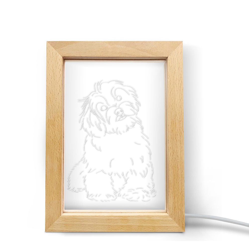 Custom 3D Pet Photo Led Lamp Personalised Photo Engraving Frame Nignt Light Gift for Lovers