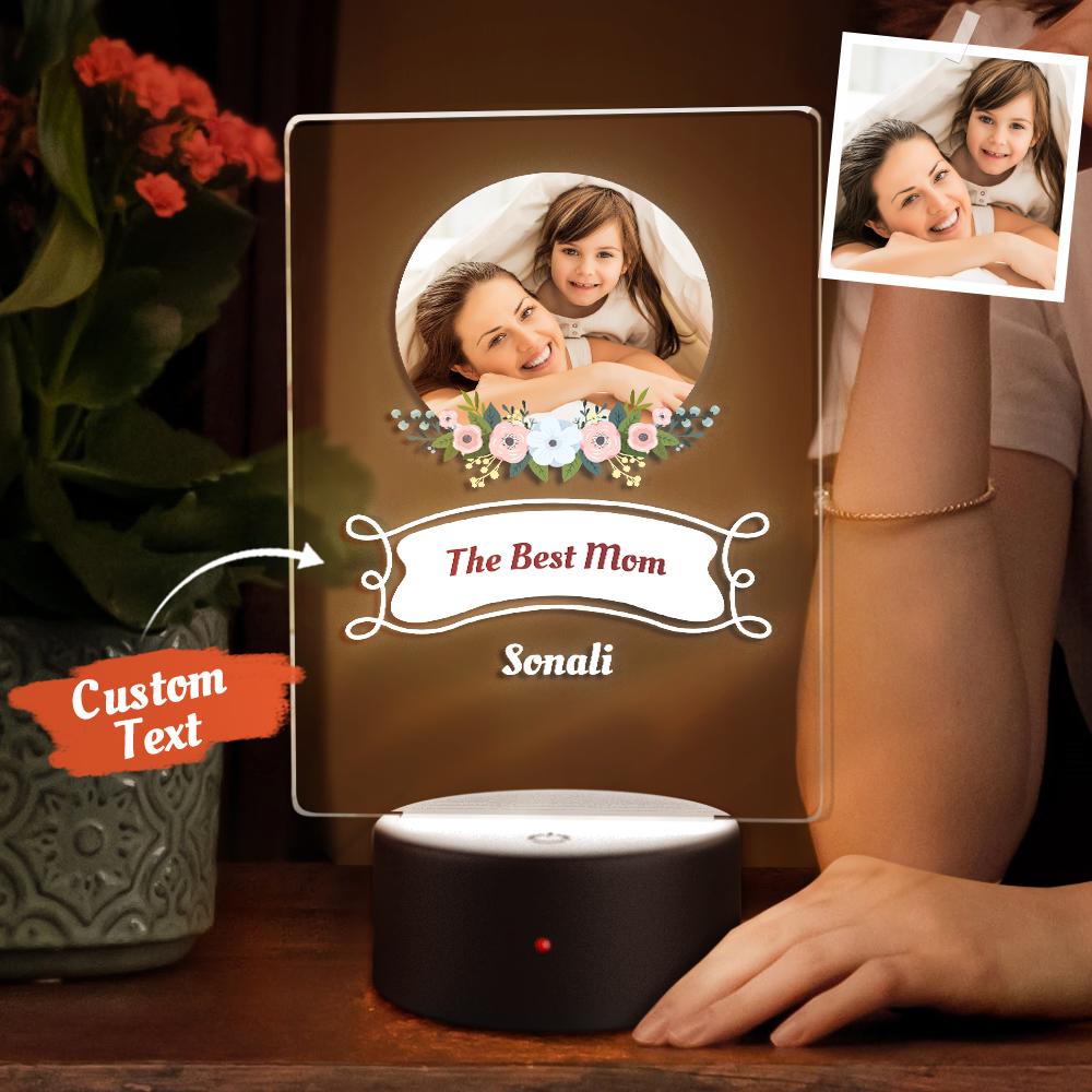 Custom Text Led Lamp Custom Photo Night Light Mother's Day Gift