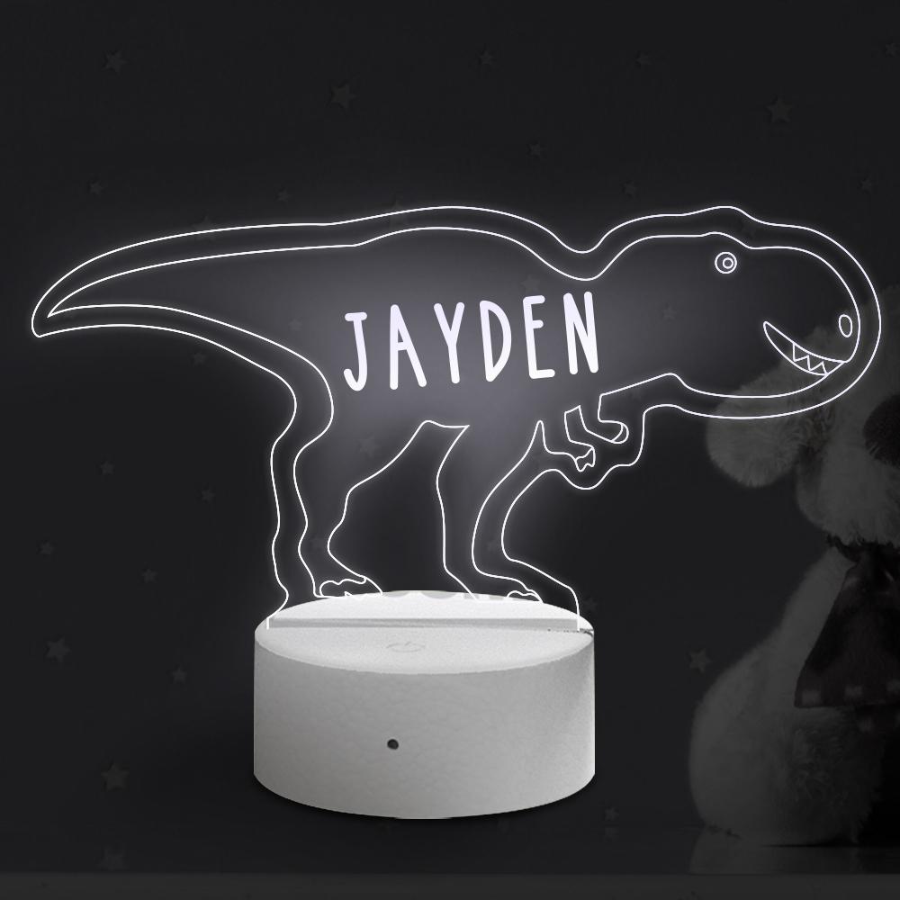 Personalized Triceratops Dinosaur Lamp With Custom Name Night Light Kid's Bedroom Decor Children's Night Light