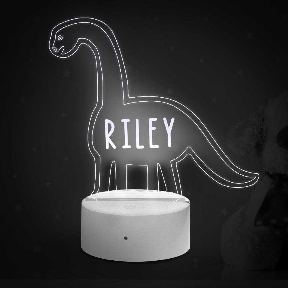 Personalized Triceratops Dinosaur Lamp With Custom Name Night Light Kid's Bedroom Decor Children's Night Light