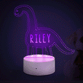 Personalized Triceratops Dinosaur Lamp With Custom Name Night Light Kid's Bedroom Decor Children's Night Light