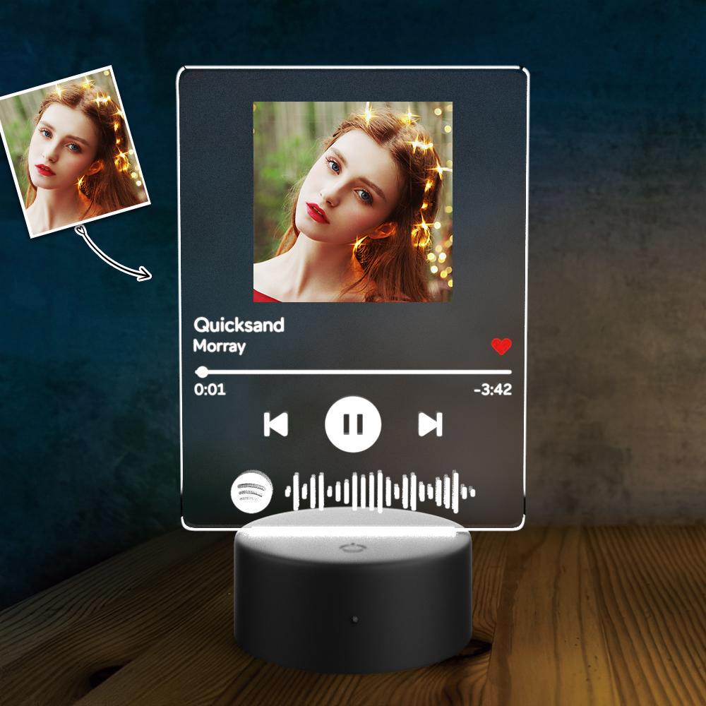 Custom Spotify Led Lamp Custom Photo Night Light For Fashion Grils Music Song Plaque 7 Colors