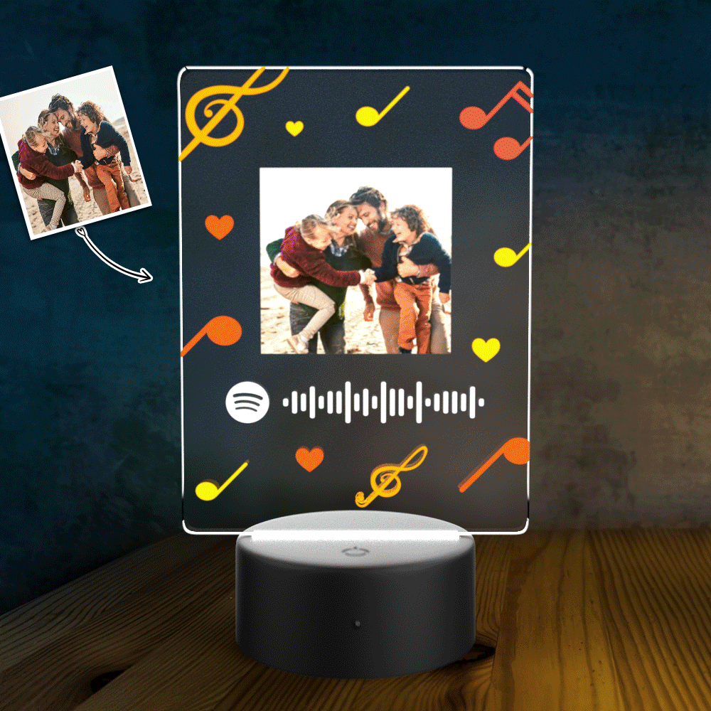 Custom Spotify Acrylic Song Poster Led Light Valentines Day Gift
