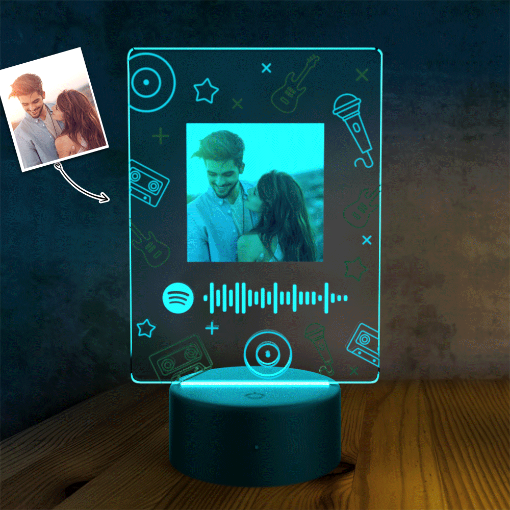 Custom Spotify Acrylic Song Poster Led Light Valentines Day Gift