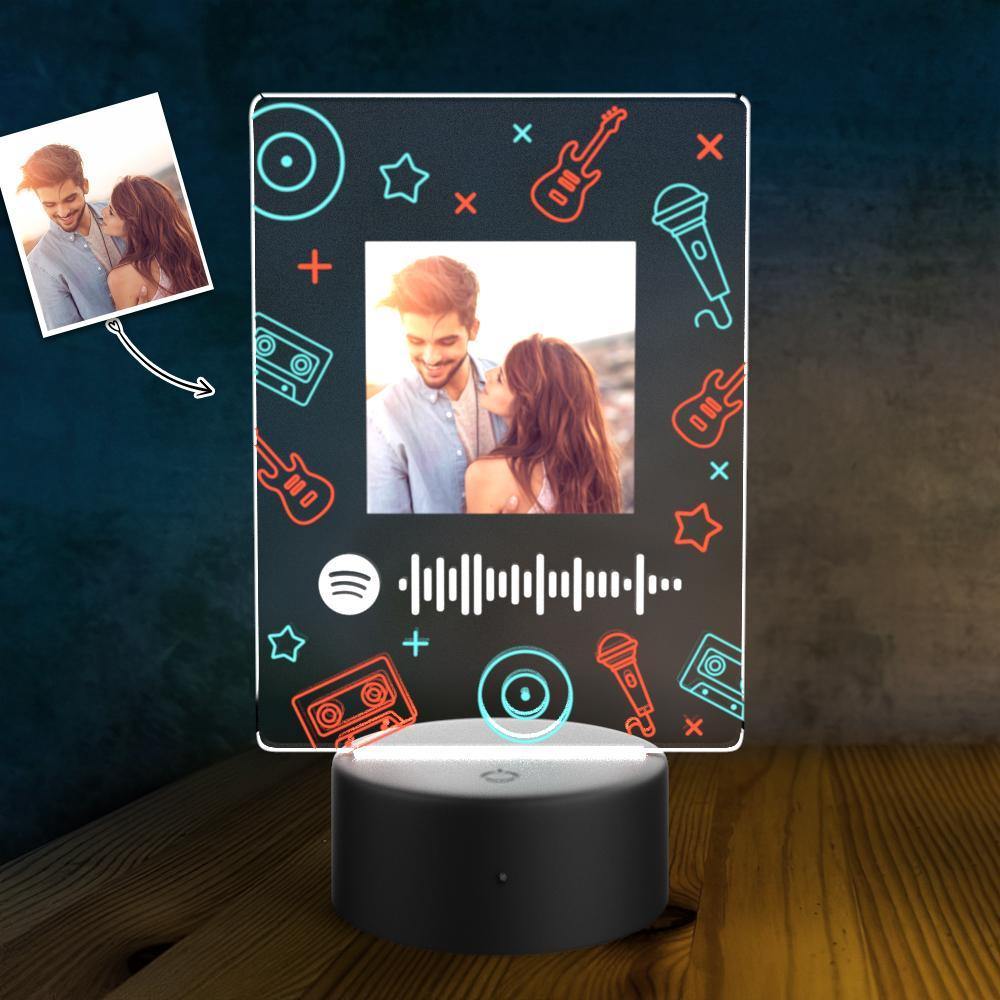 Custom Spotify Acrylic Song Poster Led Light Valentines Day Gift