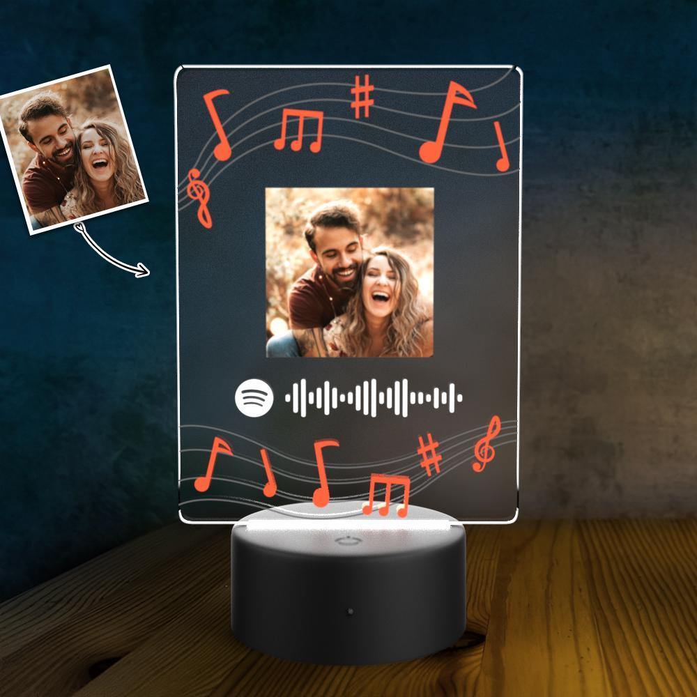 Custom Spotify Acrylic Song Poster Led Light Valentines Day Gift