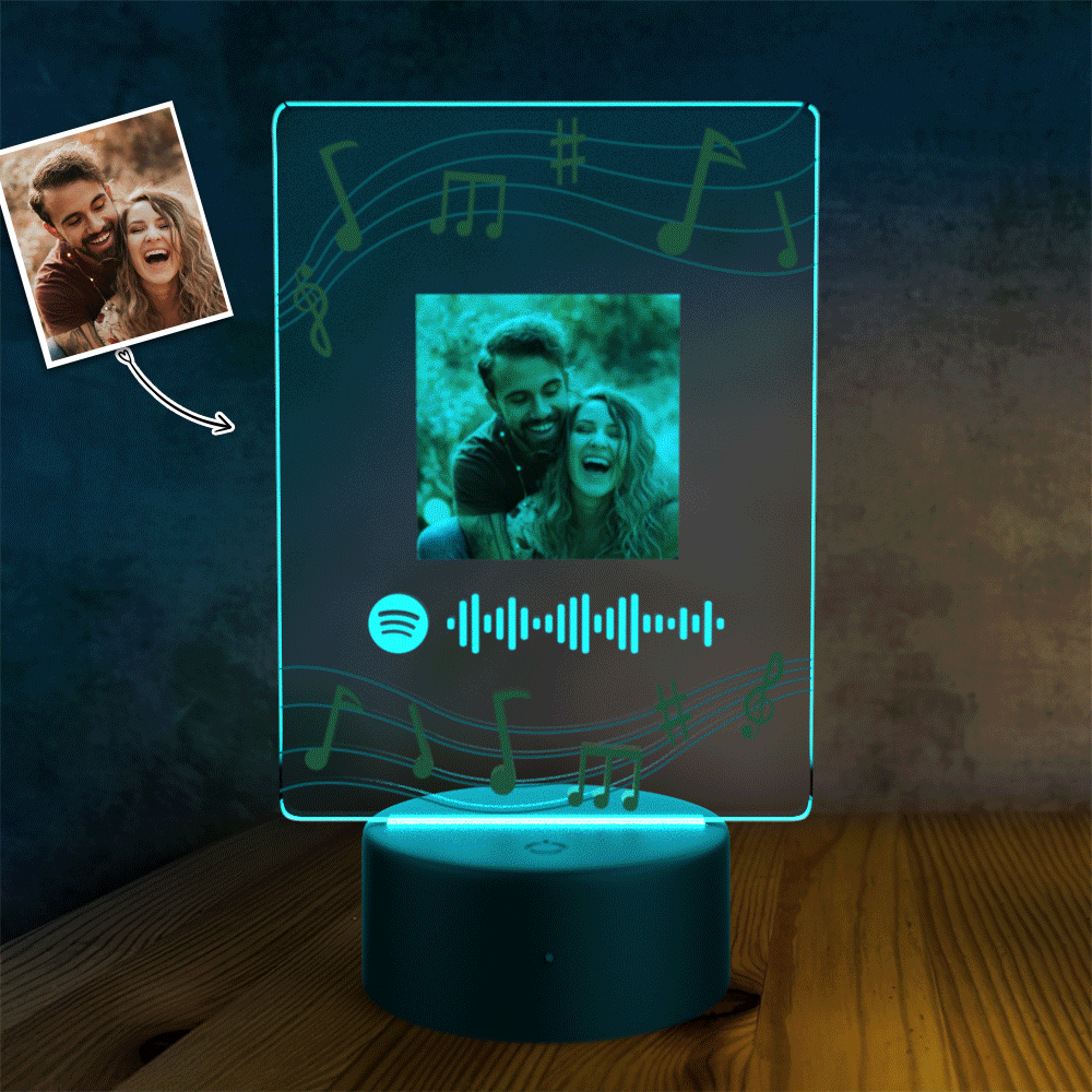 Custom Spotify Acrylic Song Poster Led Light Valentines Day Gift