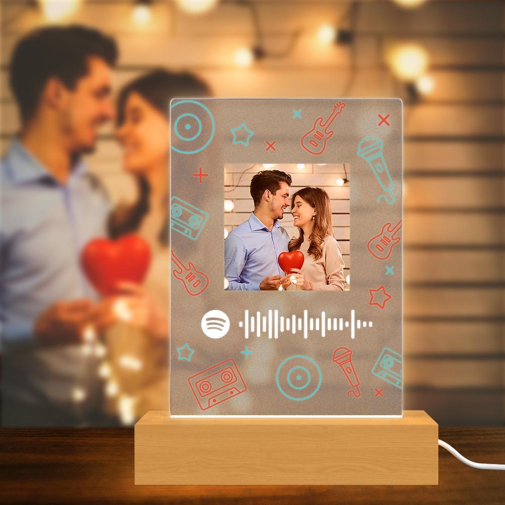 Scannable Spotify Code Frame Matte Acrylic Music Plaque Night Light Gifts for Couple