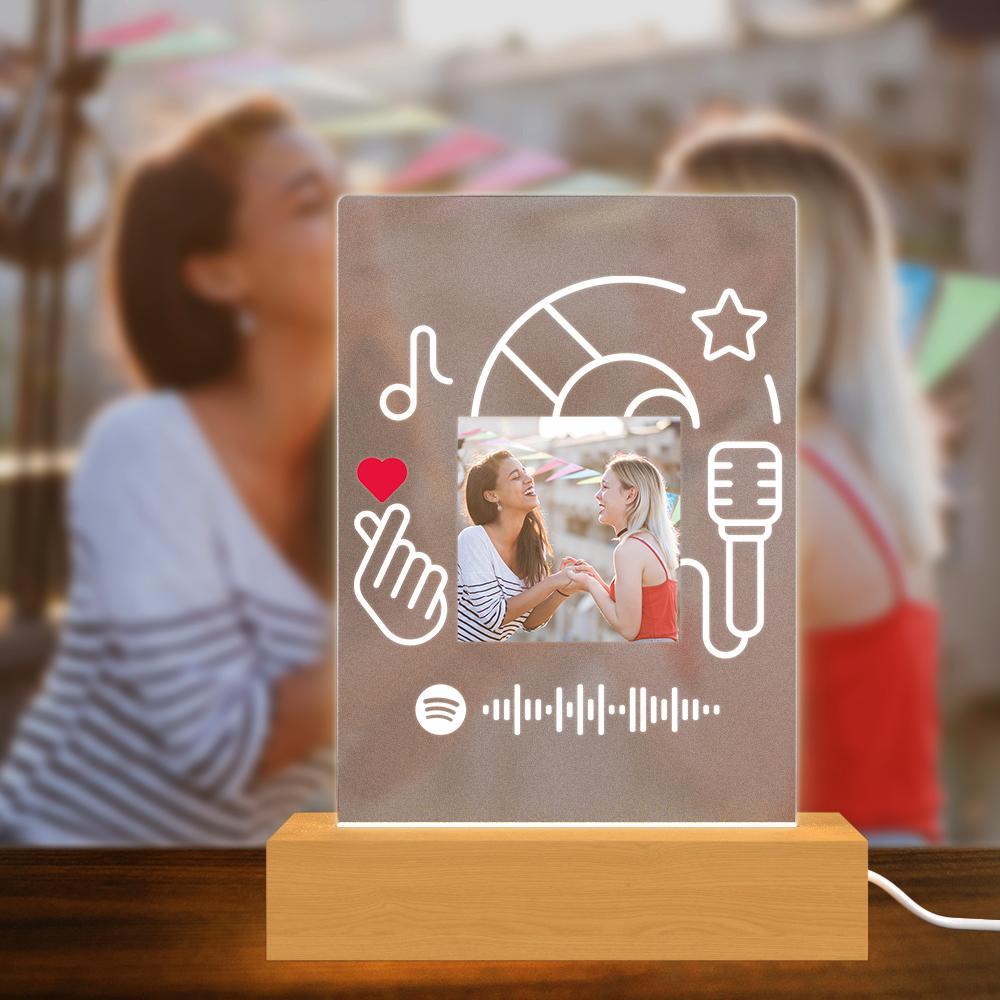 Scannable Spotify Code Frame Matte Acrylic Music Plaque Night Light Gifts for Friend