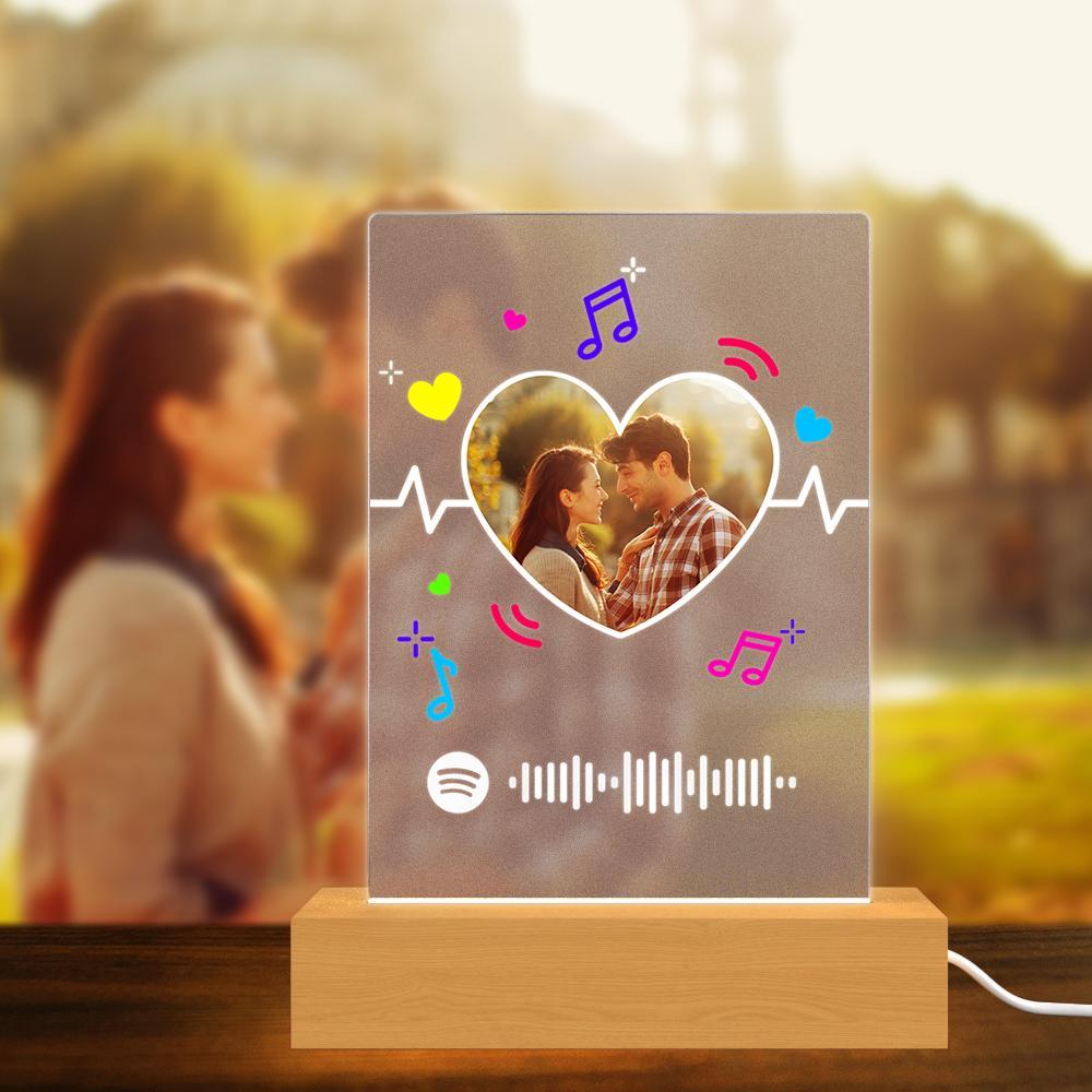 Scannable Spotify Code Frame Matte Acrylic Music Plaque Night Light Creative Couple Gifts