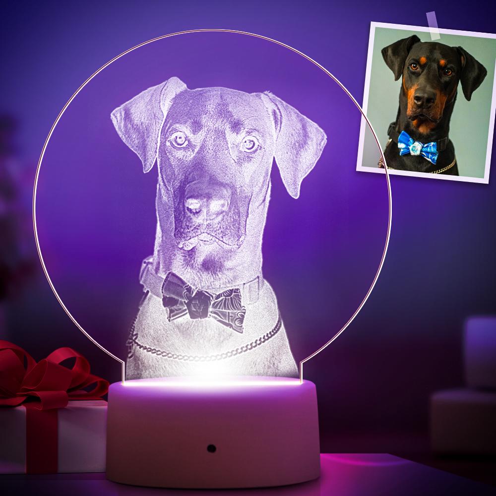 Custom Dog Photo Night Light Perfect Gift For Animal Lover