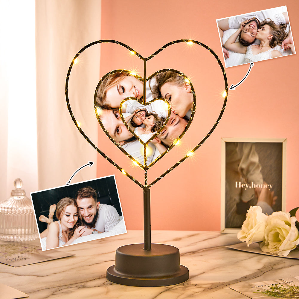 Custom Photo Lamp Love LED Night Light Personalized Heart-shaped Lamp Gift for Lover
