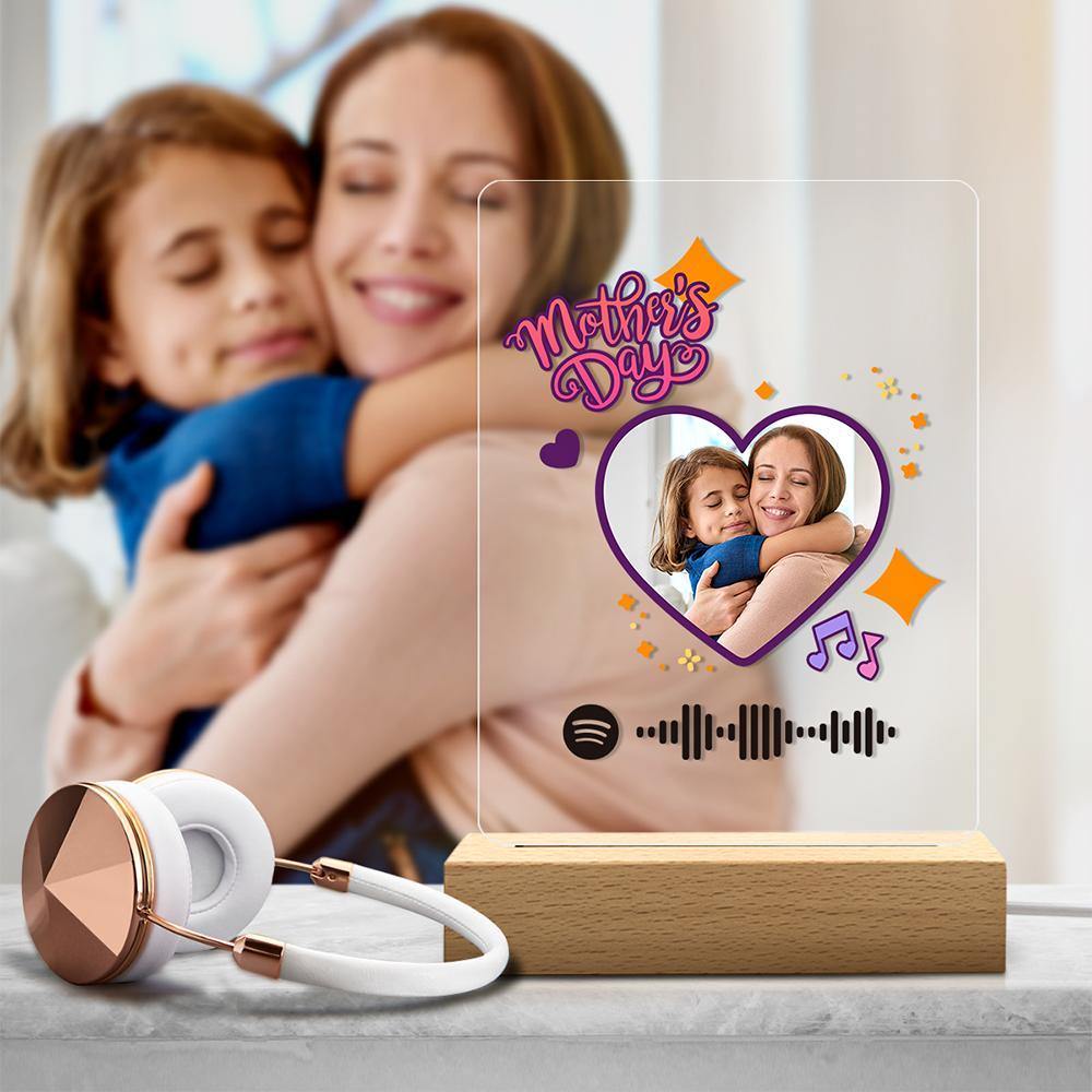 Custom Scannable Spotify Code Night Light Acrylic Music Plaque Mother's Day Love Gifts