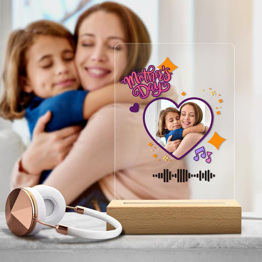 Scannable Music Code Night Light Acrylic Creative Gifts for Mom