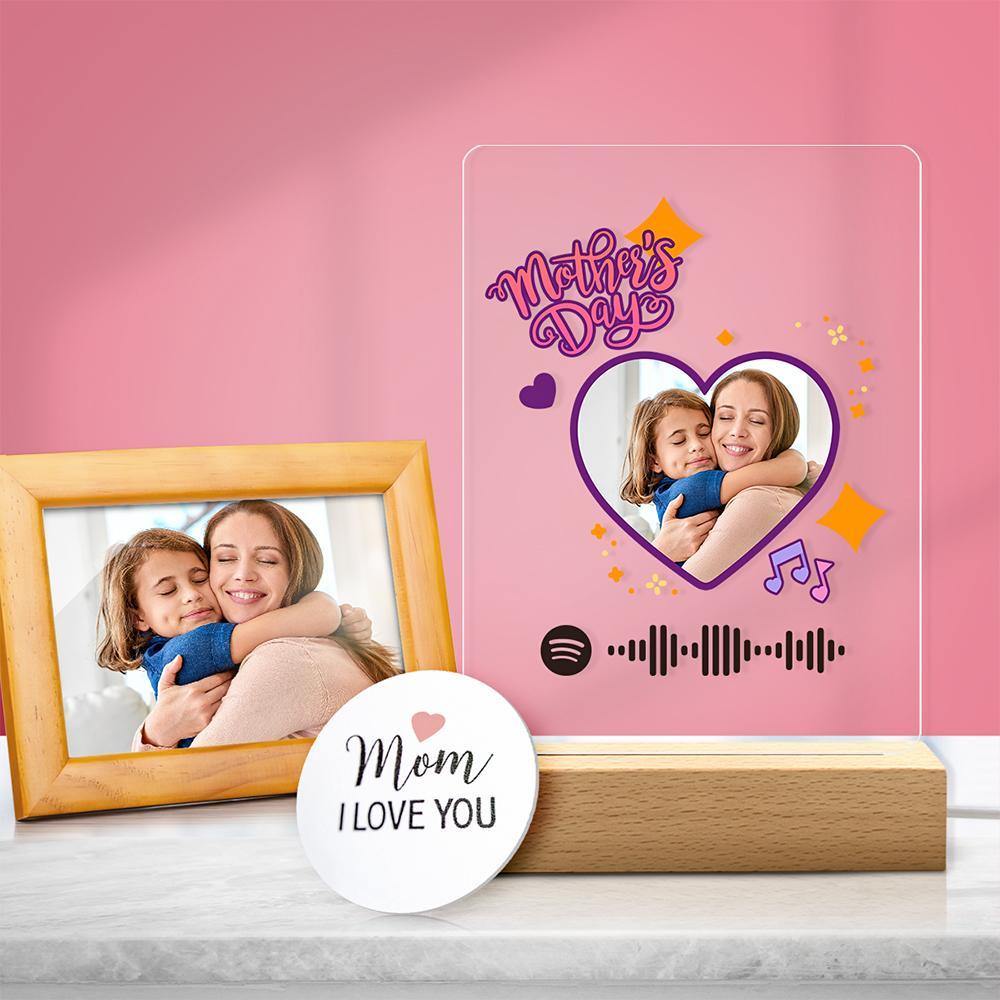 Custom Scannable Spotify Code Night Light Acrylic Music Plaque Mother's Day Love Gifts