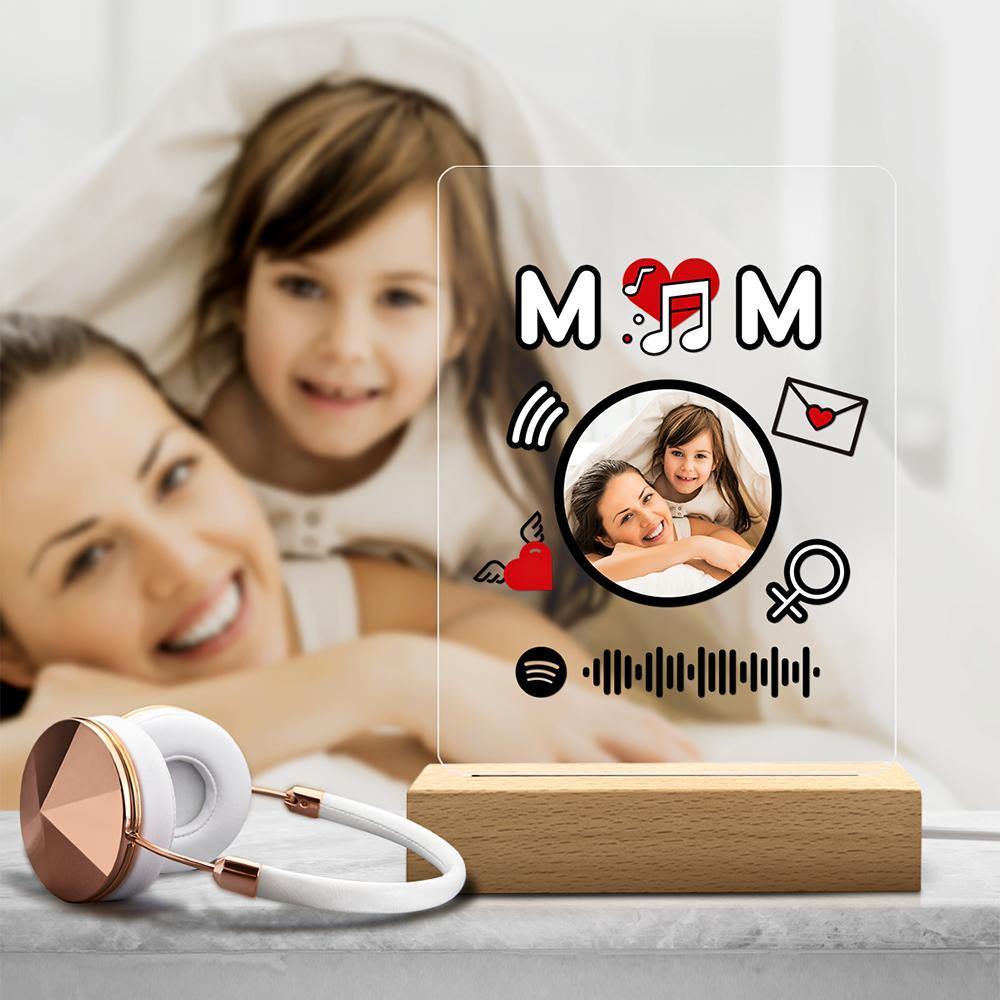 Custom Scannable Spotify Code Night Light Acrylic Music Plaque Mother's Day Love Gifts