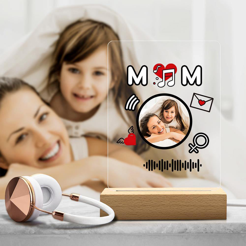 Scannable Music Code Night Light Acrylic Creative Gifts for Mom
