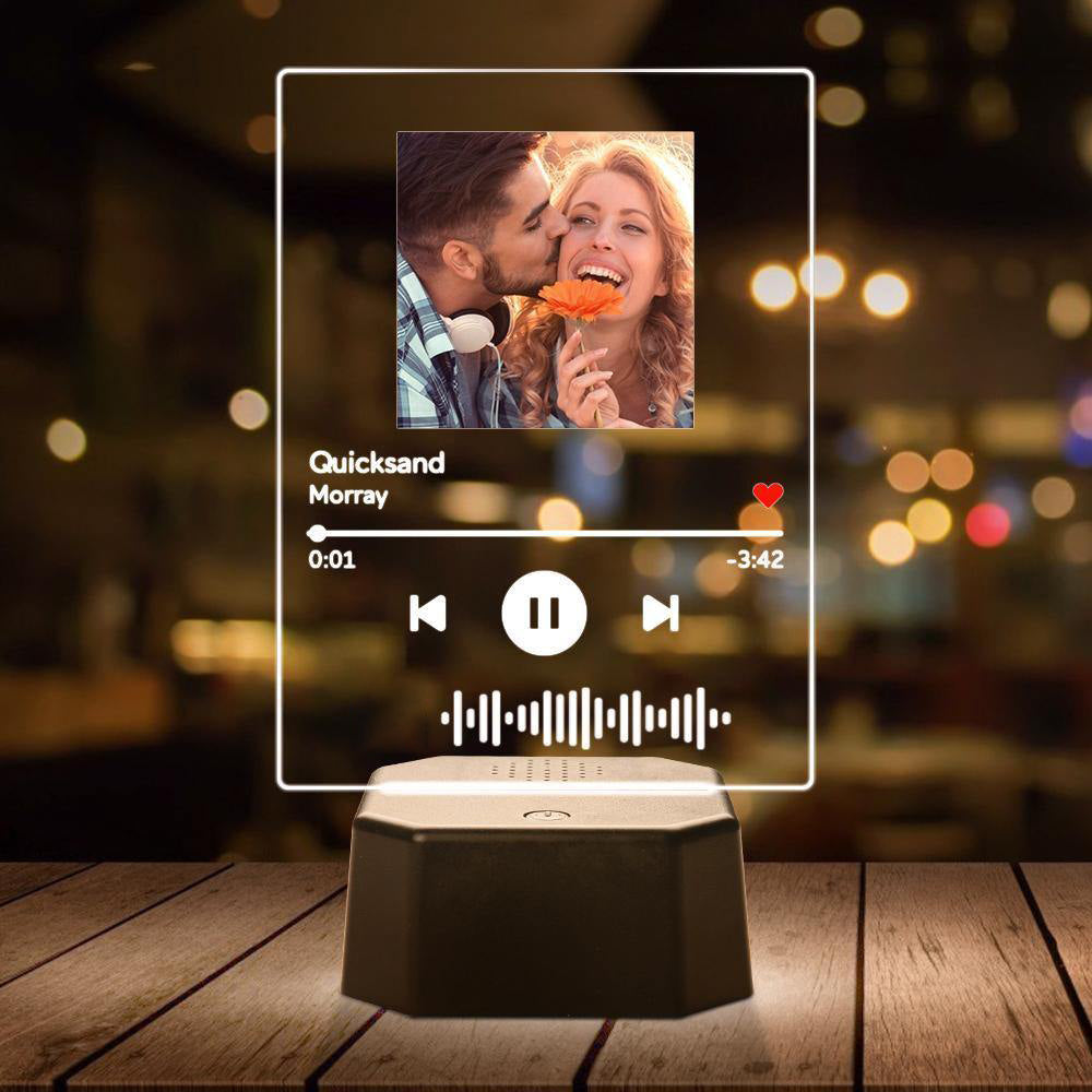 Custom Music Bluetooth Speaker Acrylic Night Light With 7 Colors Spotify Bluetooth Player