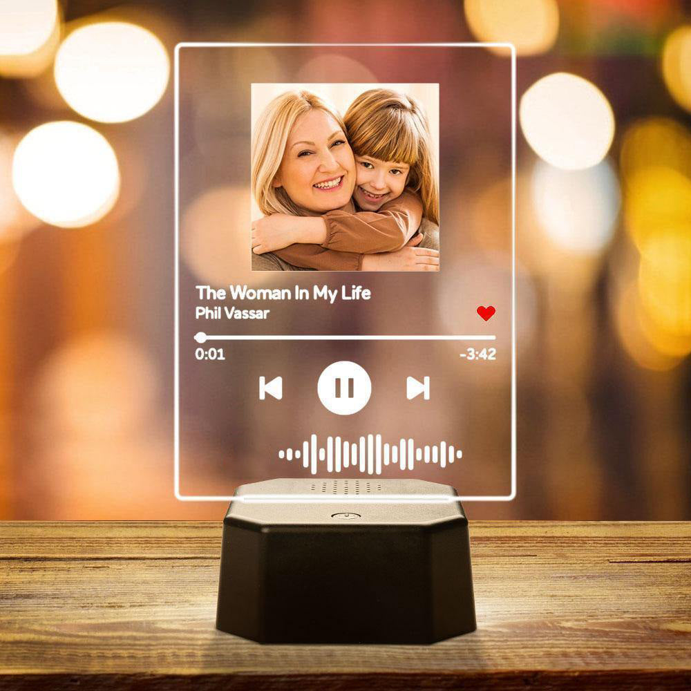 Custom Music Bluetooth Speaker Acrylic Night Light With 7 Colors Spotify Bluetooth Player