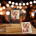 Custom Scannable Spotify Code Night Light Photo Acrylic Heart Shape Creative Couple Theme Gifts