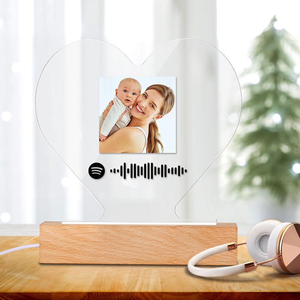 Mother's Day Gift-Custom Scannable Spotify Code Night Light Photo Unique Holiday Gifts