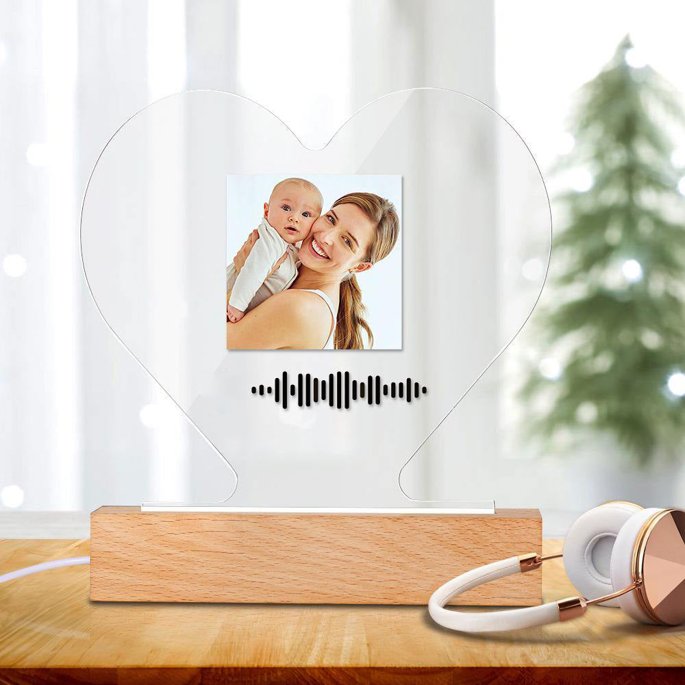 Mother's Day Gift-Custom Scannable Music Code Night Light Photo Unique Holiday Gifts
