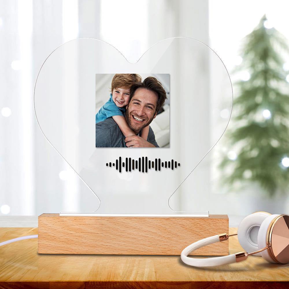 Father's Day Gift Custom Scannable Music Code Night Light Photo Music Home Gifts