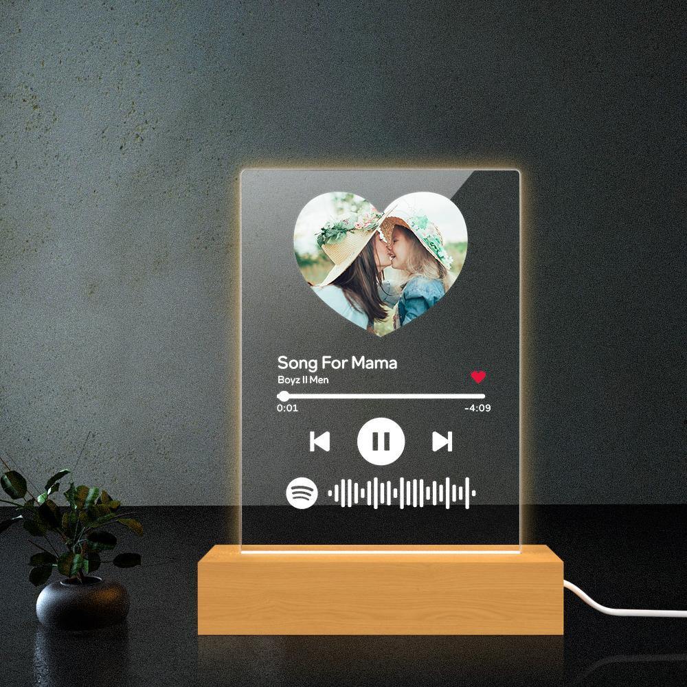 Mother's Day Gift-Scannable Spotify Code Night Light Heart-shaped Photo Holiday Surprise Gift