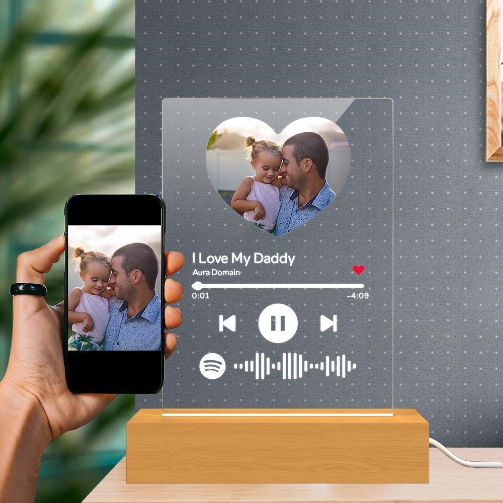 Father's Day Gift-Scannable Spotify Code Night Light Love Gift for Father