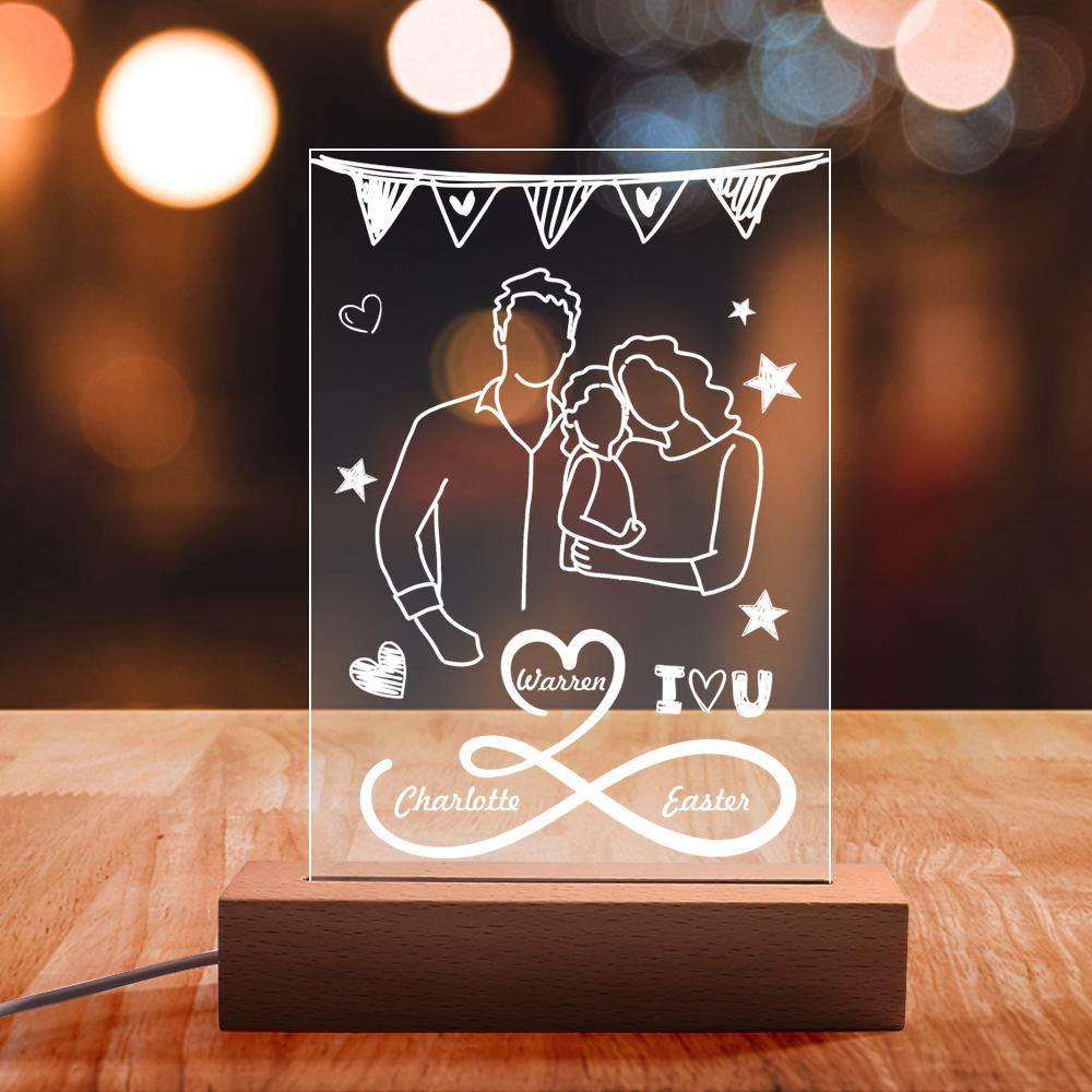 Custom Engraved Night Light Fashion Home Gifts for Family