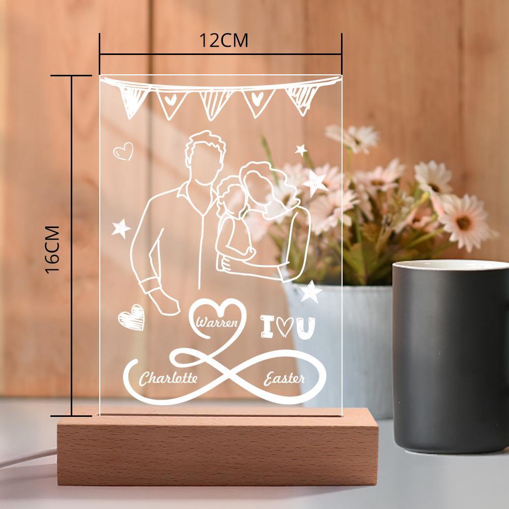 Custom Engraved Night Light Fashion Home Gifts for Family