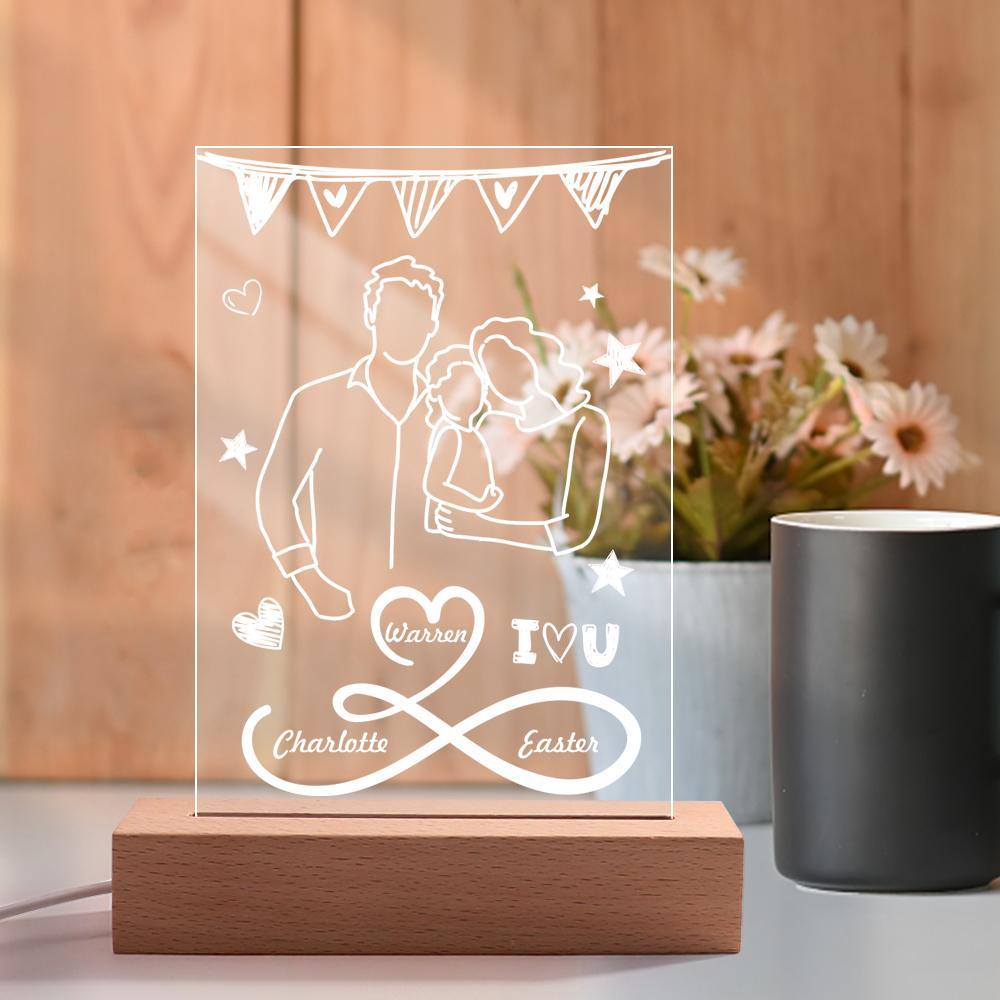 Custom Engraved Night Light Fashion Home Gifts for Family