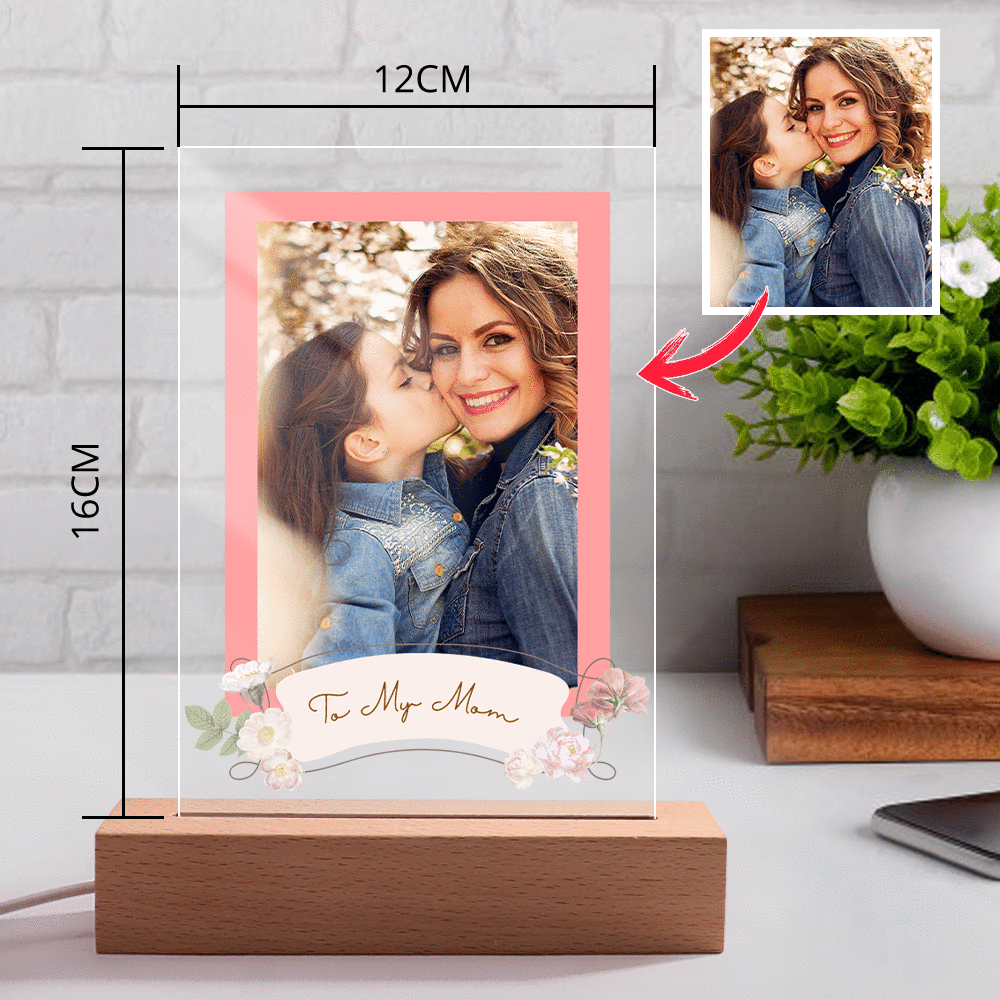 Custom Photo Engraved Night Light Creativity Gifts for Mom