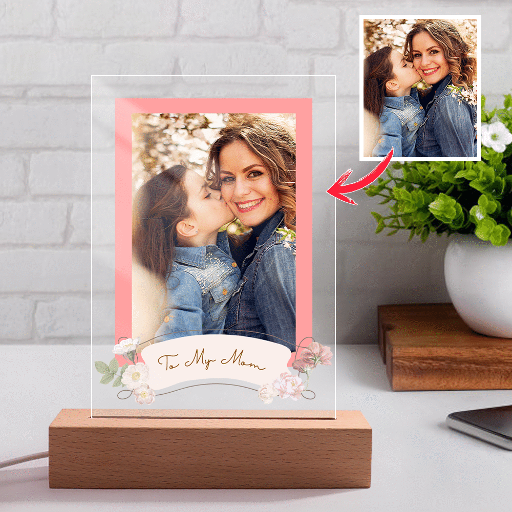 Custom Photo Engraved Night Light Creativity Gifts for Mom