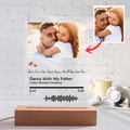 Scannable Music Code Night Light Photo Engraved Acrylic Father's Day Gifts