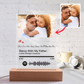 Scannable Spotify Code Night Light Photo Engraved Acrylic Father's Day Gifts