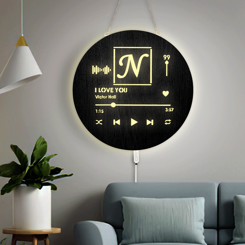 Custom Music Music Night Light for Bedroom,Livingroom, Name Custom Light for Birthday Gift for Friends