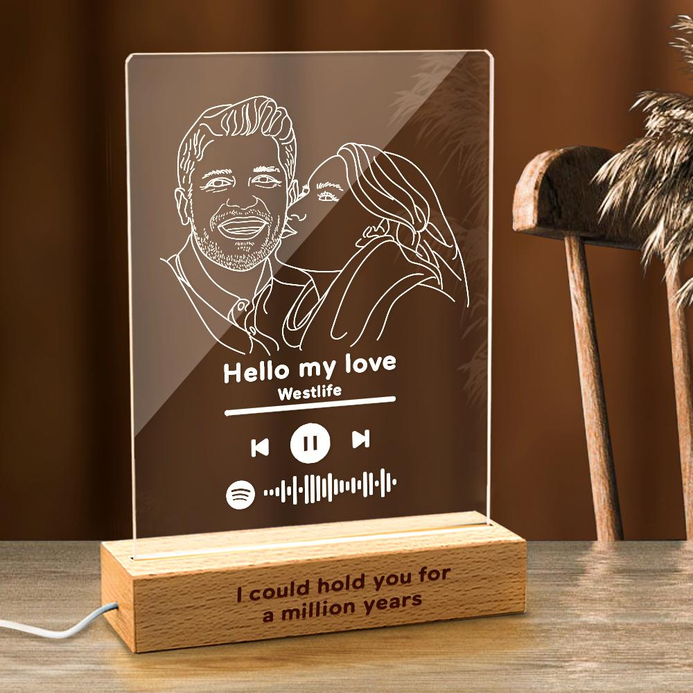 Scannable Spotify Code Photo Frame Acrylic Music Plaque Photo Night Light Unique Gift